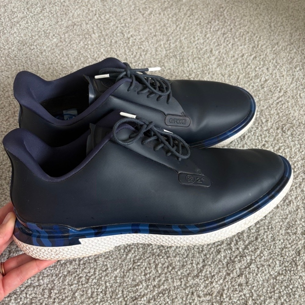G/FORE Gallivan2r Golf Shoes Mens 10.5 Camo Welt Navy Blue Spikeless Lace Up